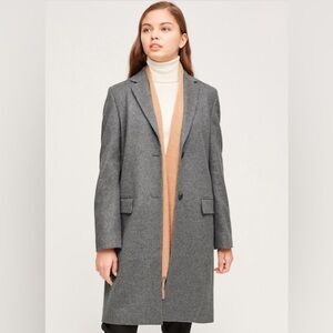 Uniqlo Wool Cashmere Blend Long Coat XS Gray 90% Wool 10% Cashmere CBK Style